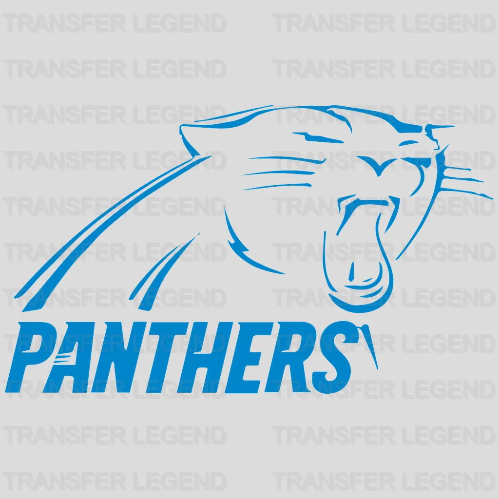 Carolina Panthers Silhouette Roar Head NFL Design - DTF Heat Transfer