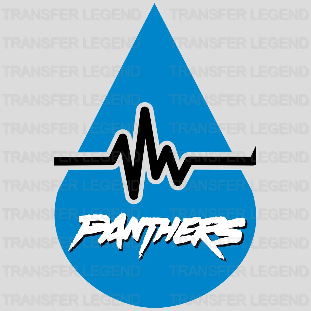 Carolina Panthers Heartbeat Drop Emblem NFL Design - DTF Heat Transfer