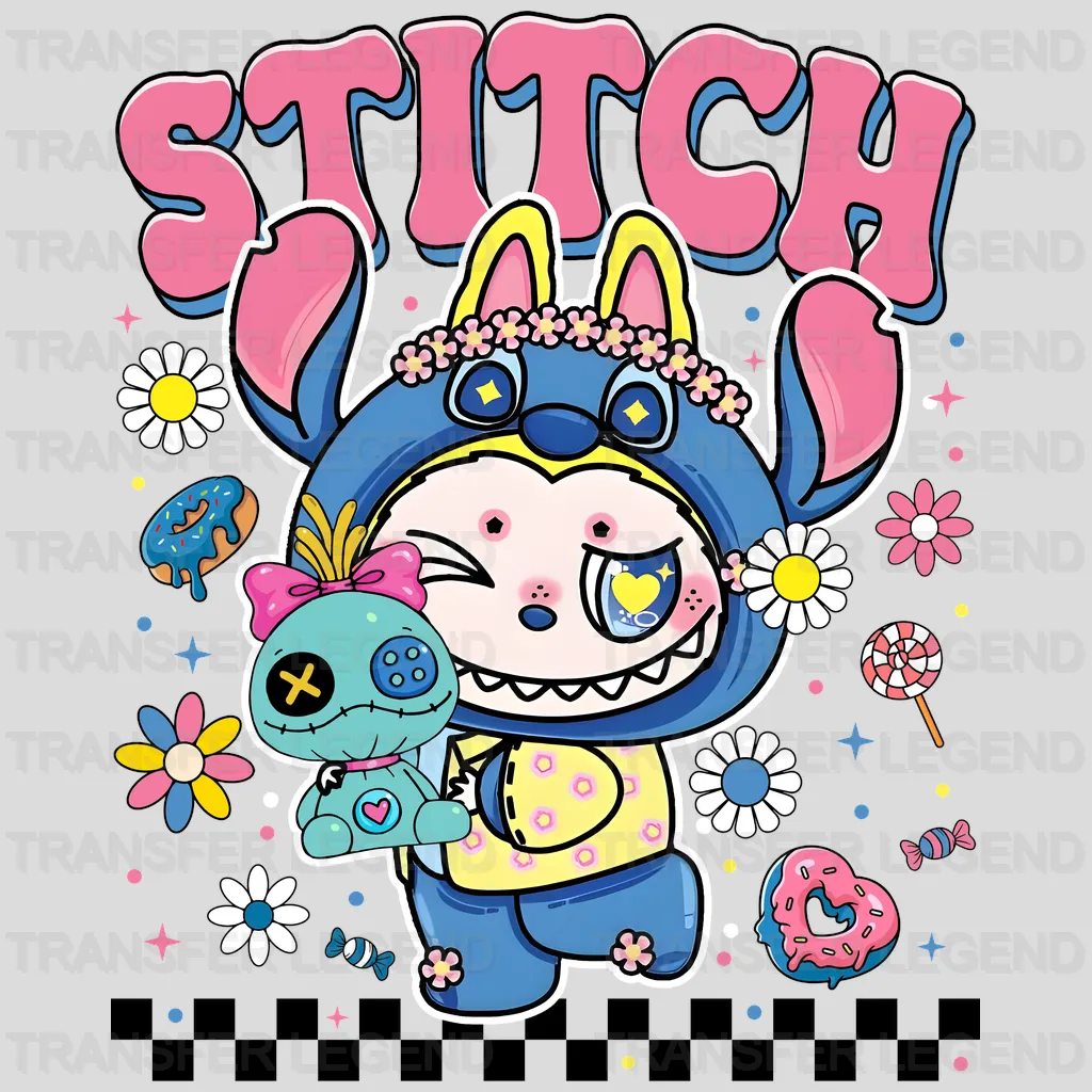 Stitch Time Labubu Design - DTF Heat Transfers