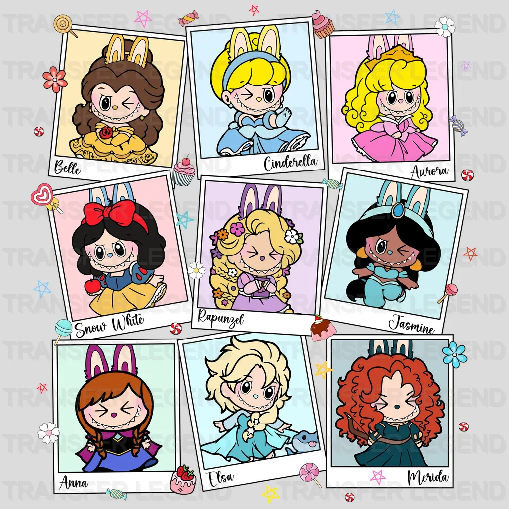 Belle Rapunzel Labubu Design - DTF Heat Transfers