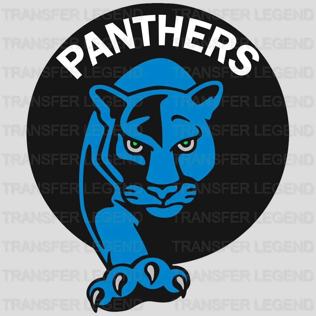 Carolina Panthers Frontal Panther Face NFL Design - DTF Heat Transfer