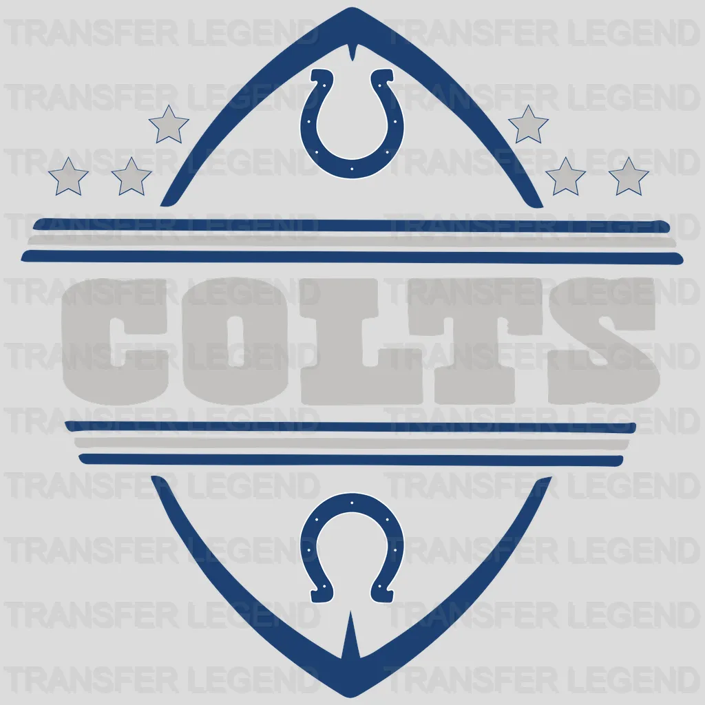 Indianapolis Colts Shield Wordmark Badge NFL Design - DTF Heat Transfer