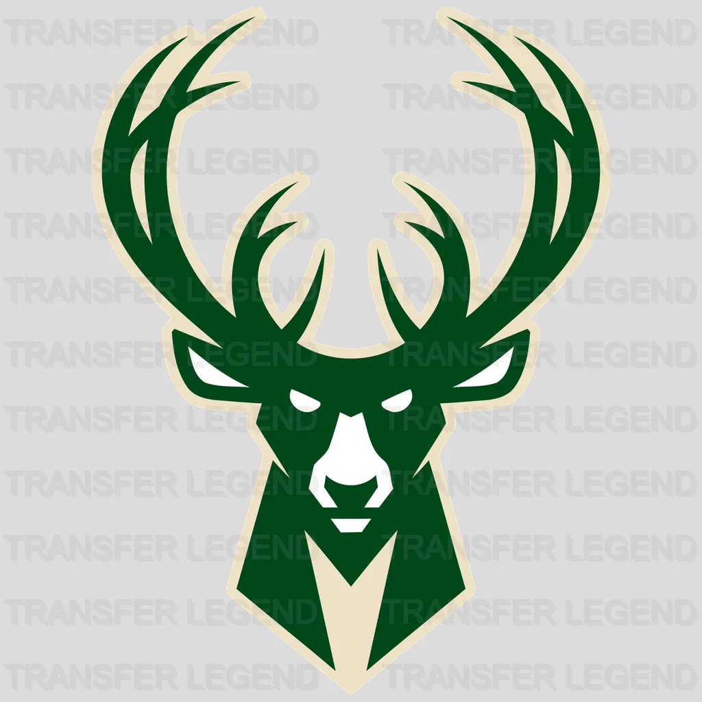 Milwaukee Bucks Modern Sleek Deer Head (Dark Green) NBA Design - DTF Heat Transfer