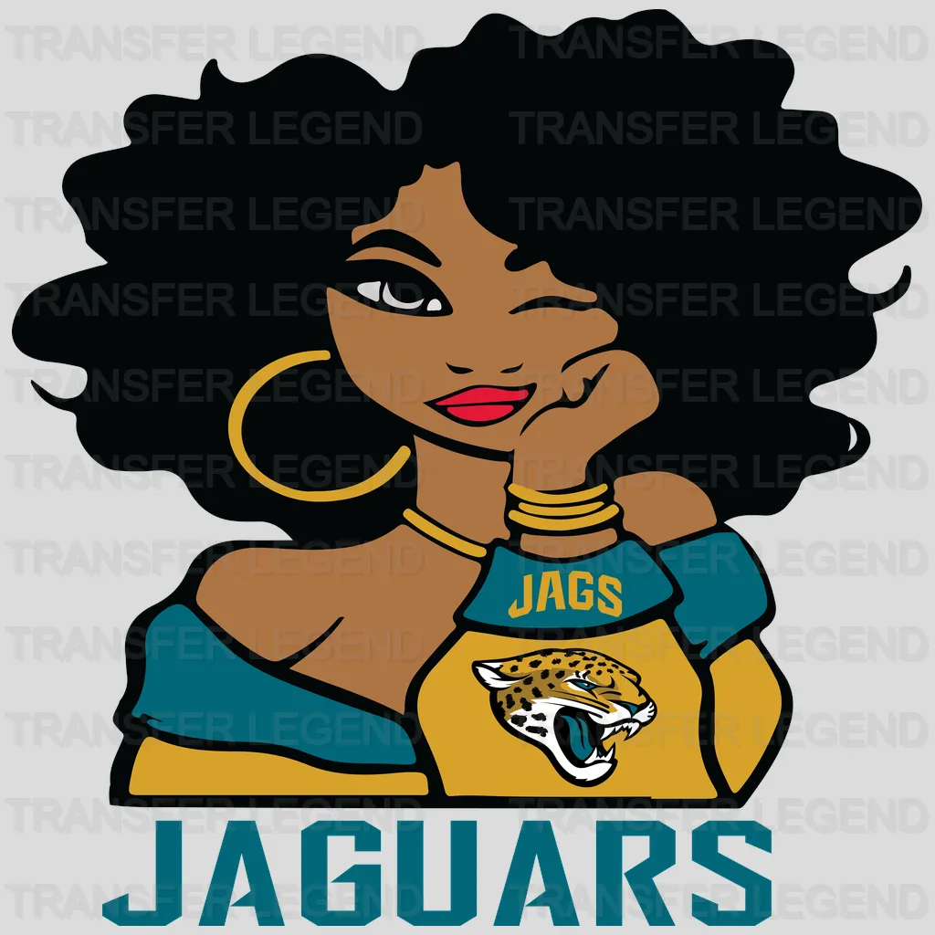 Jacksonville Jaguars Pin-up Girl Illustration NFL Design - DTF Heat Transfer