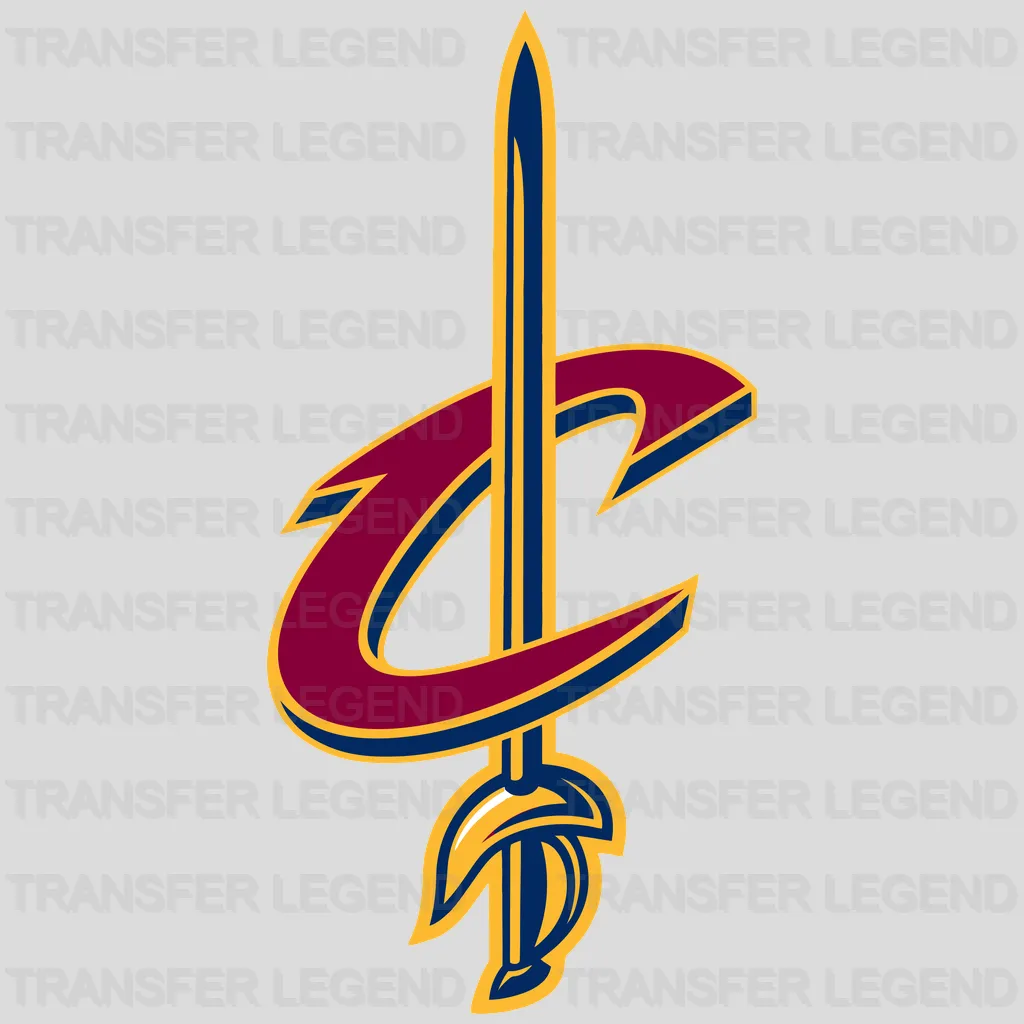 Cleveland Cavaliers Sword Through “C” (Maroon) NBA Design - DTF Heat Transfer