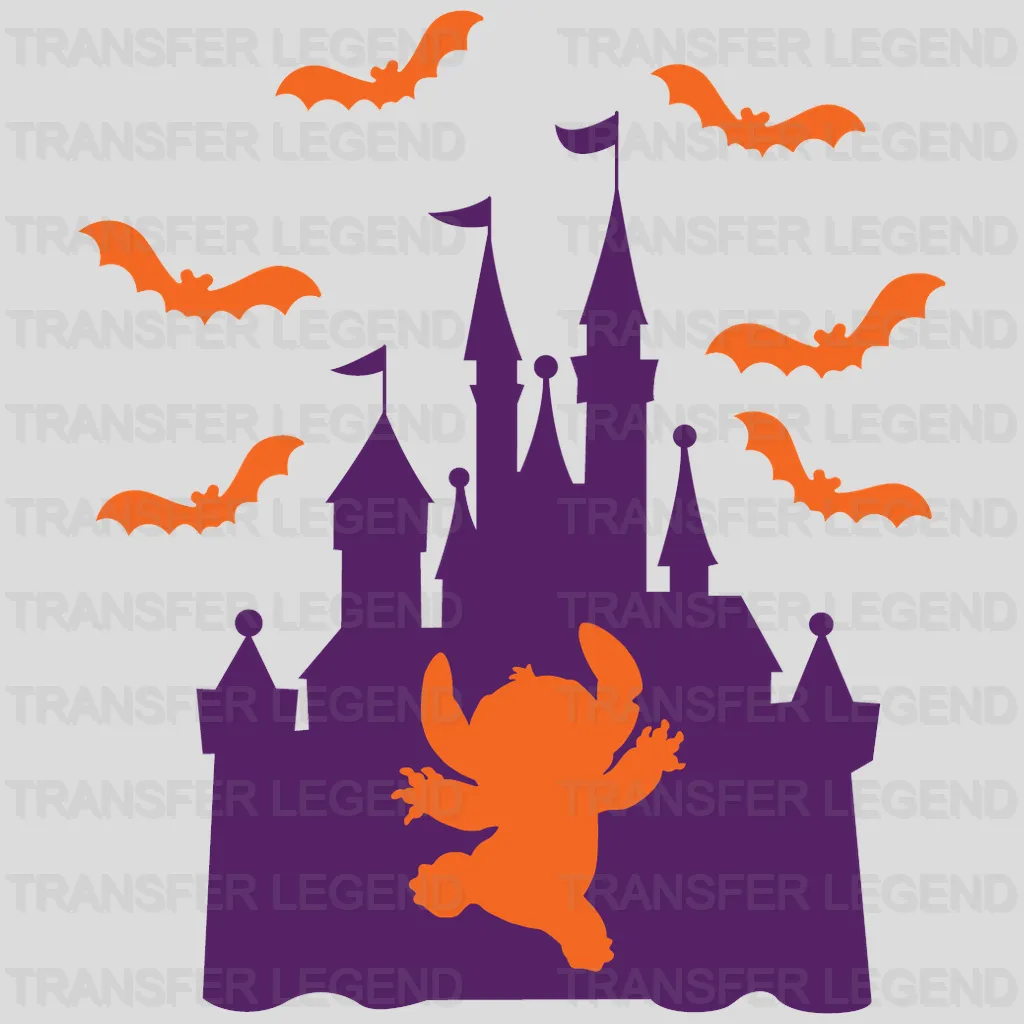 Halloween Castle Stitch Bat Design - DTF heat transfer - transferlegend