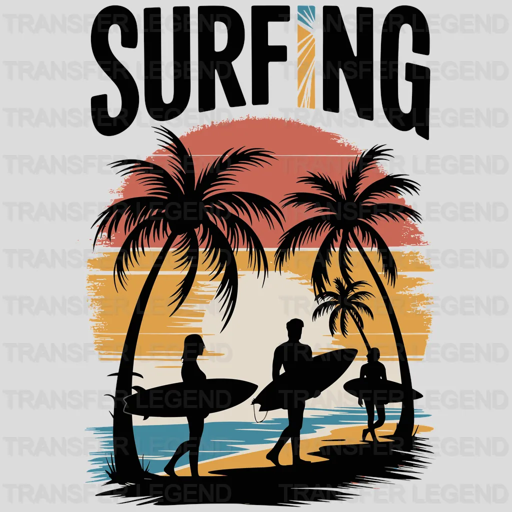 Time To Surf Surfing Design - DTF Heat Transfers - transferlegend