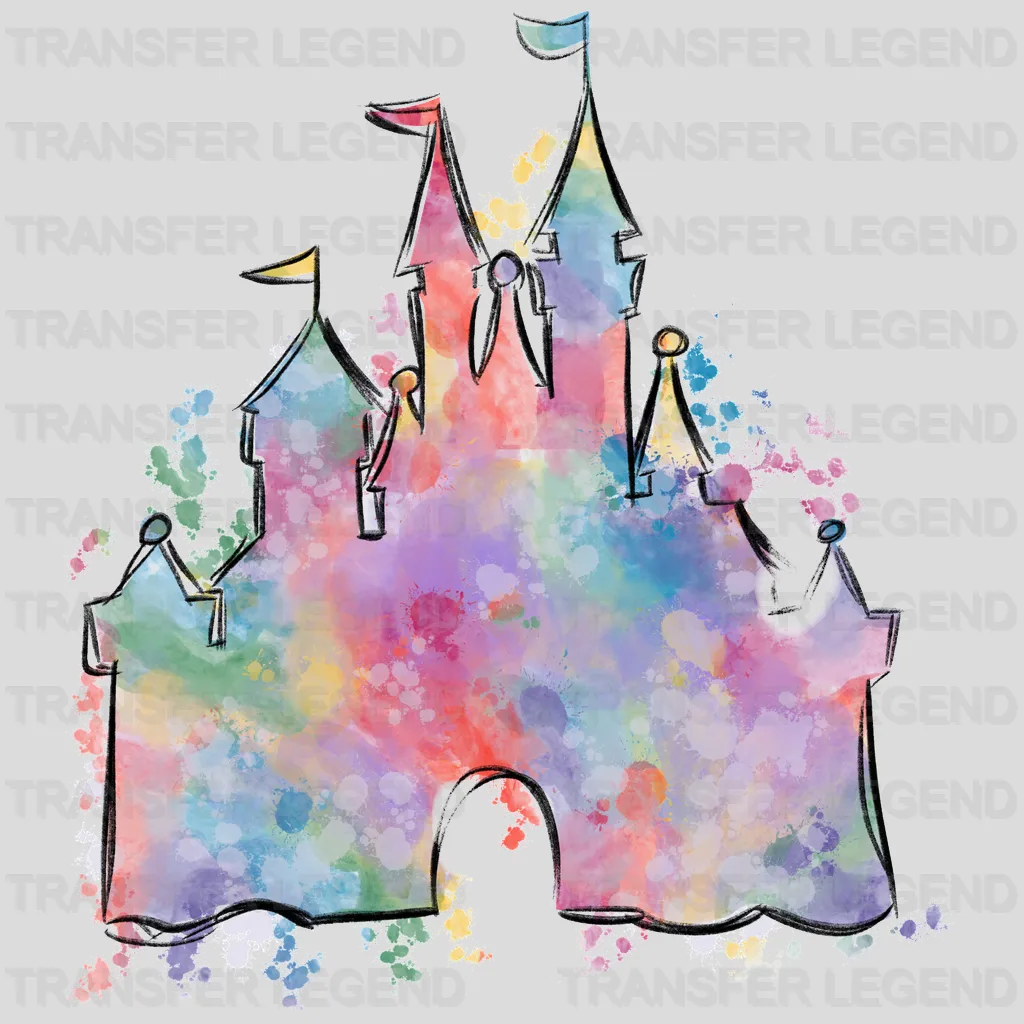 Castle Watercolor Design - DTF heat transfer - transferlegend