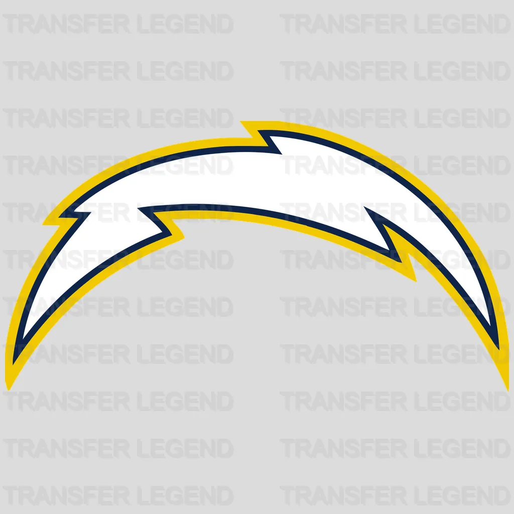 Los Angeles Chargers Primary Bolt Logo NFL Design - DTF Heat Transfer
