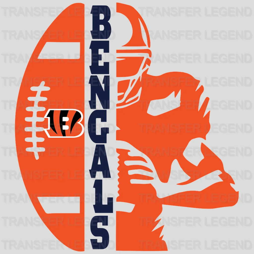 Cincinnati Bengals Football Silhouette Player Cutout NFL Design - DTF Heat Transfer