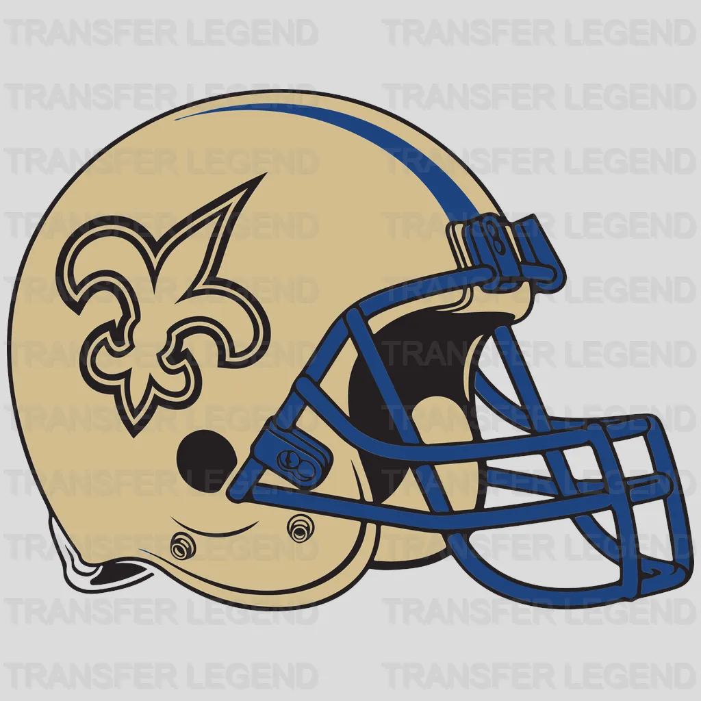New Orleans Saints helmet side profile with scripted “Love My, ” NFL design - DTF Heat Transfer