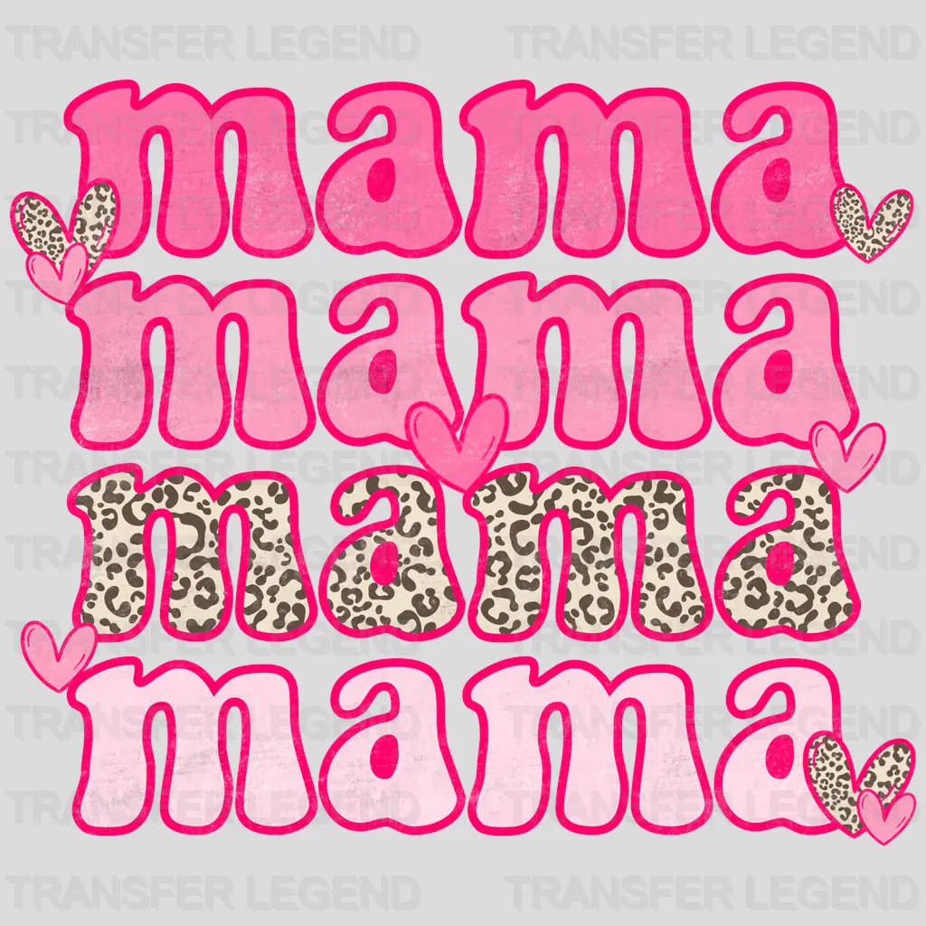 Mama Mini Pink Leopard Design - DTF heat transfer - transferlegend