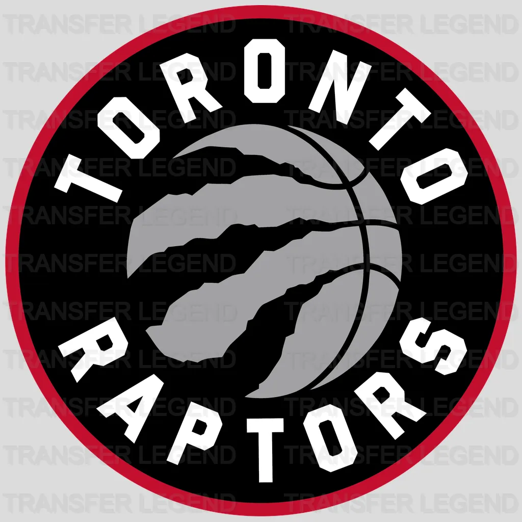 Toronto Raptors Circular Text Badge with Claw Basketball NBA Design - DTF Heat Transfer
