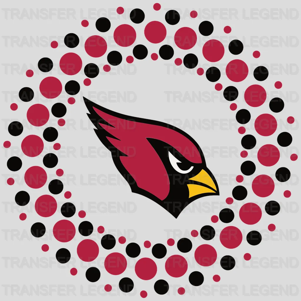 Arizona Cardinals Polka Dot Circle Emblem NFL Design - DTF Heat Transfer