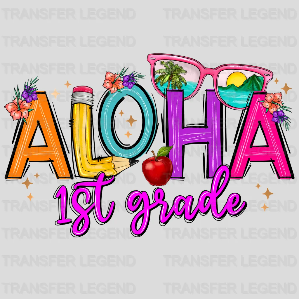 Aloha 1st Grade Summer Design - DTF Heat Transfers - transferlegend