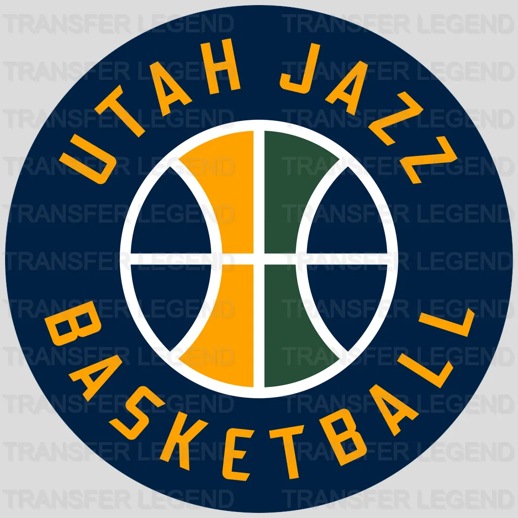 Utah Jazz Circular “Utah Jazz Basketball” Text Badge NBA Design - DTF Heat Transfer