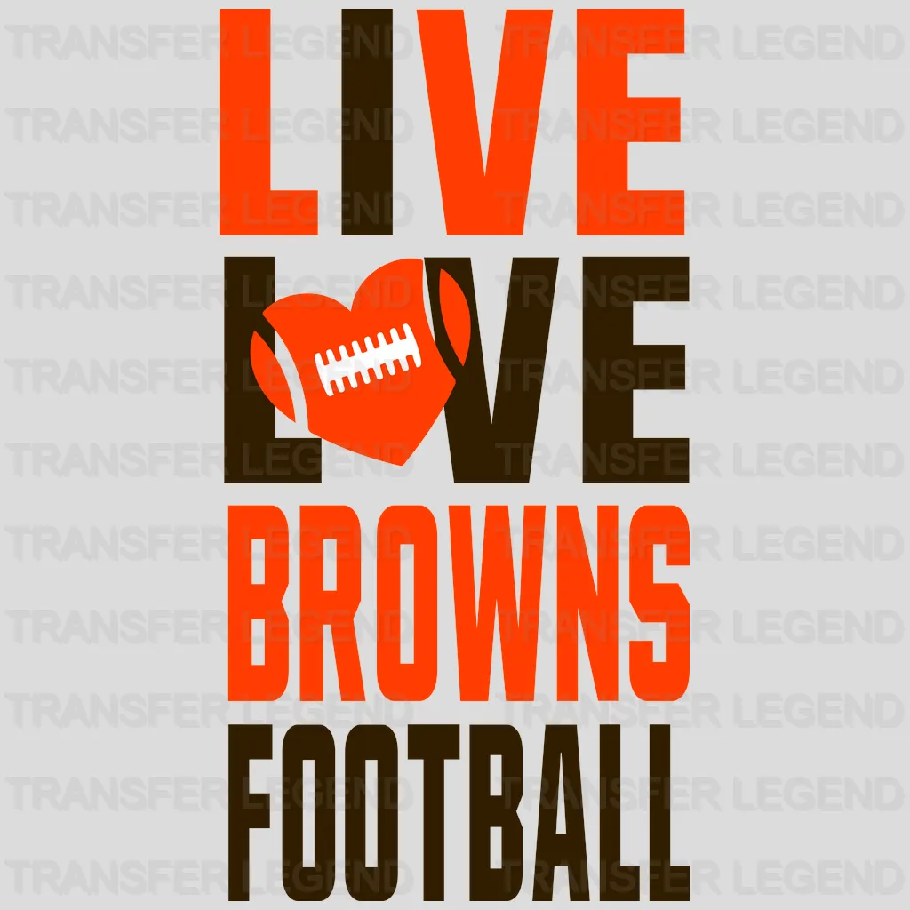 Cleveland Browns Heartbeat Line Wordmark NFL Design - DTF Heat Transfer