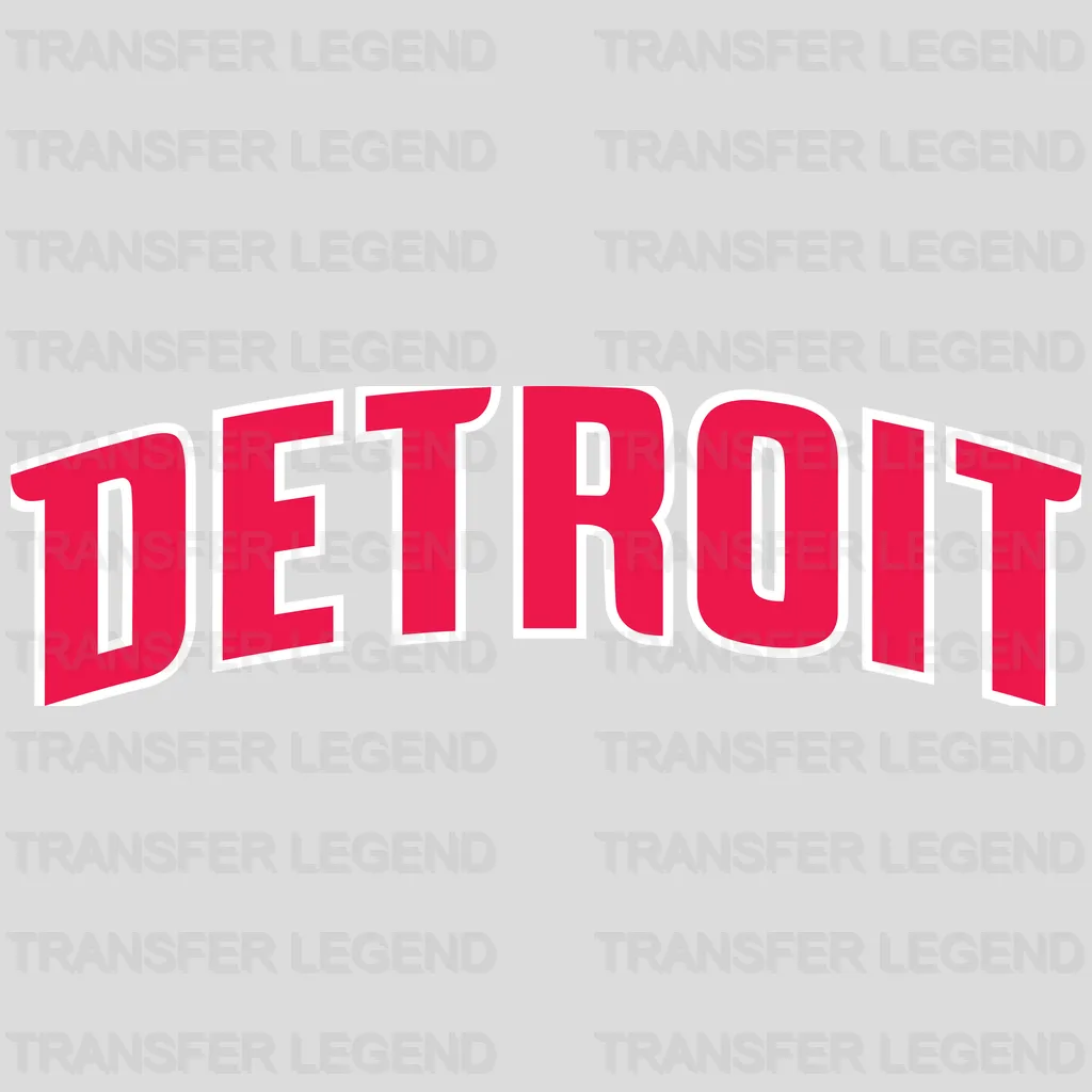 Detroit Pistons Arched “DETROIT” Wordmark NBA Design - DTF Heat Transfer
