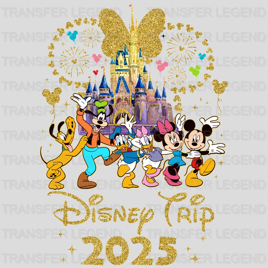 Golden Mickey & Minnie Wonderland Trip Cartoon Designs - DTF Heat Transfer - transferlegend