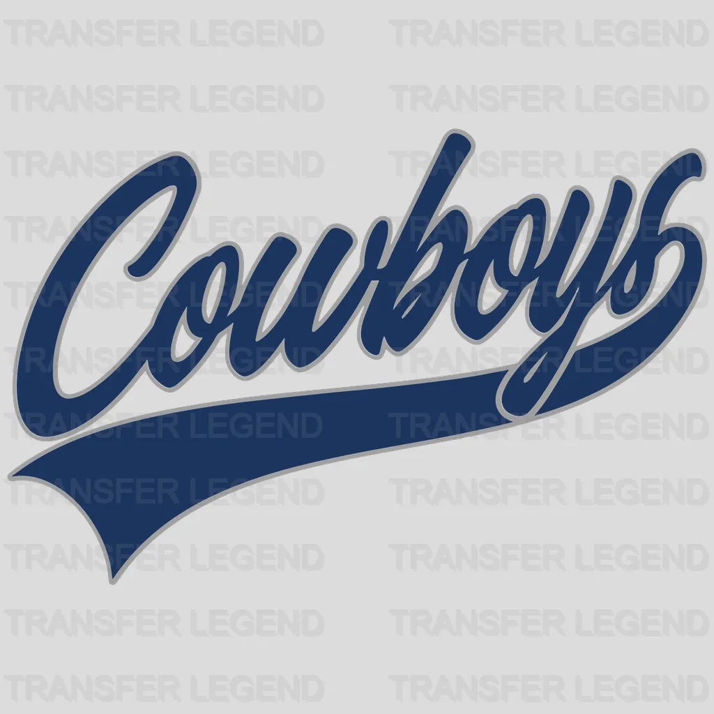 Dallas Cowboys Script “Cowboys” Wordmark NFL Design - DTF Heat Transfer