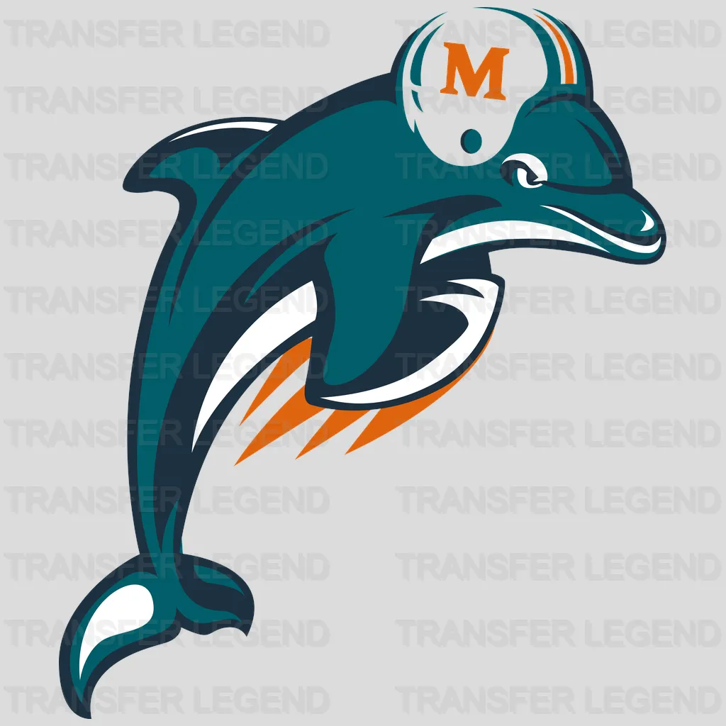 Miami Dolphins Cartoon Mascot Logo NFL Design - DTF Heat Transfer