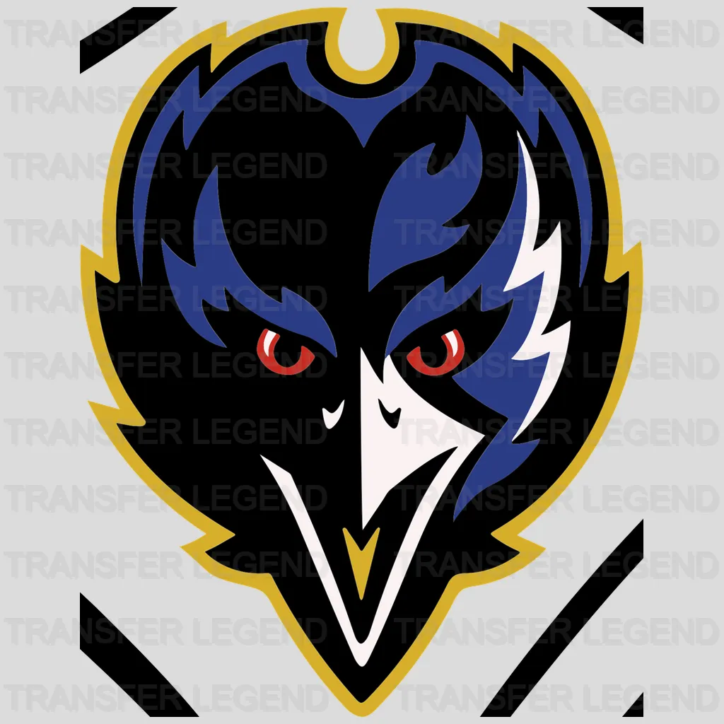 Baltimore Ravens Sinister Bird Head Emblem NFL Design - DTF Heat Transfer