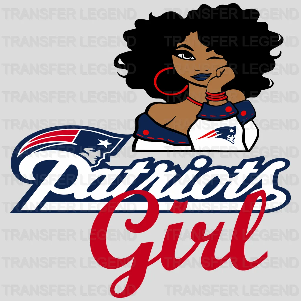 New England Patriots “Patriots Girl” female fan script design, NFL design - DTF Heat Transfer