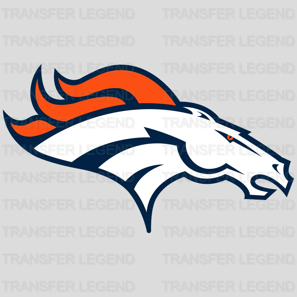 Denver Broncos Silhouette Horse Head Logo NFL Design - DTF Heat Transfer