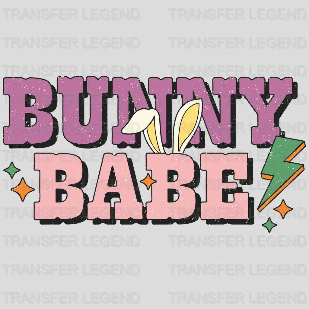 Bunny Babe Retro Easter Design - DTF heat transfer - transferlegend