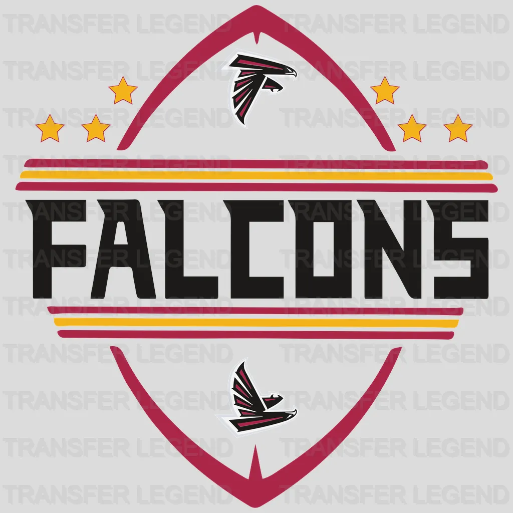 Atlanta Falcons Striped Badge Wordmark NFL Design - DTF Heat Transfer