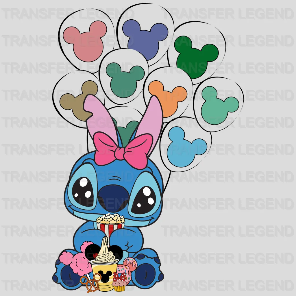 Stitch Popcorrn Disney Designs - DTF Heat Transfers