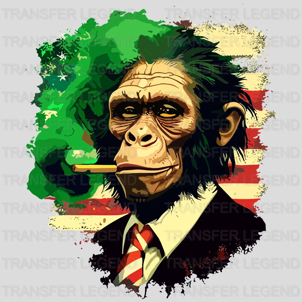 Smoking Monkey USA Design - DTF Heat Transfers - transferlegend