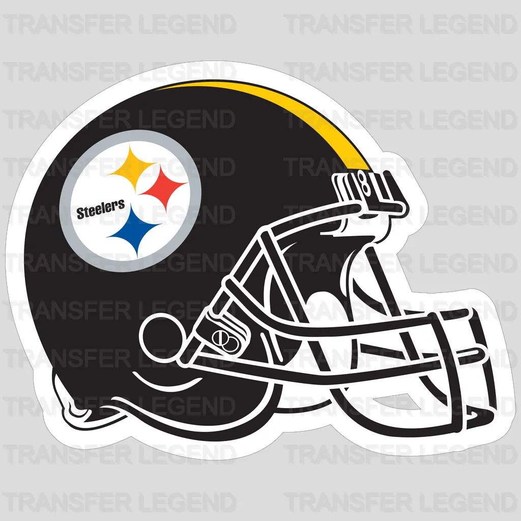 Pittsburgh Steelers side‑view helmet illustration, NFL design - DTF Heat Transfer