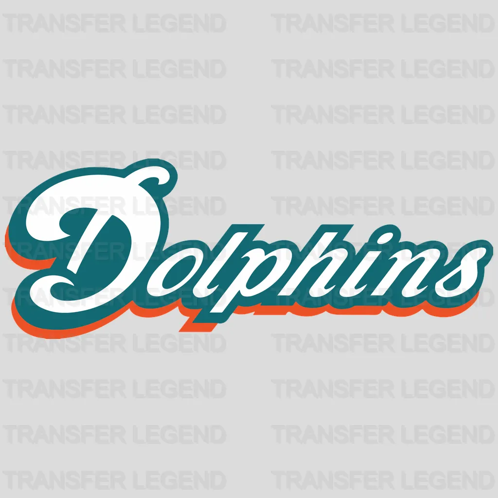 Miami Dolphins Classic Script Logo NFL Design - DTF Heat Transfer