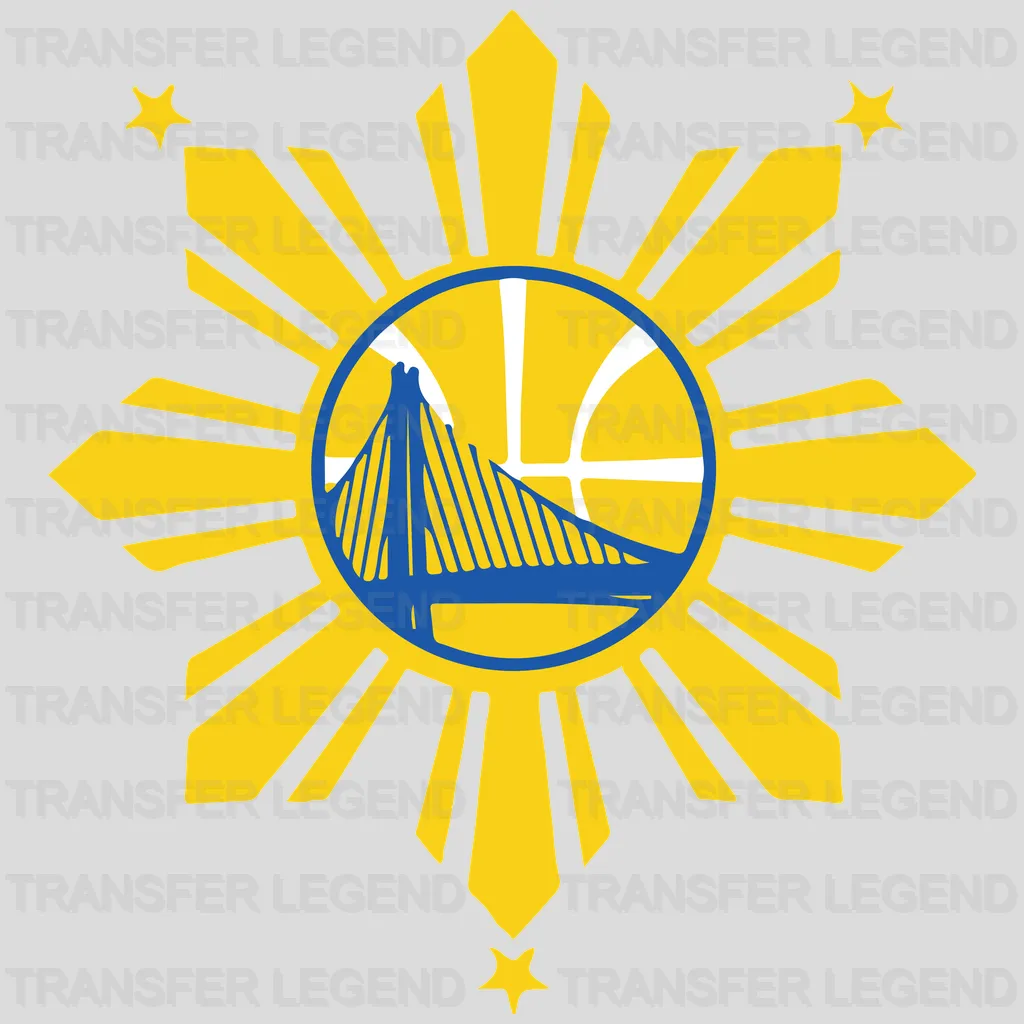 Golden State Warriors Filipino Sun Heritage Badge NBA Design - DTF Heat Transfer