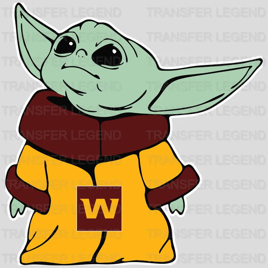 Washington Football Team Cute Green Alien Fan Illustration NFL Design - DTF Heat Transfer