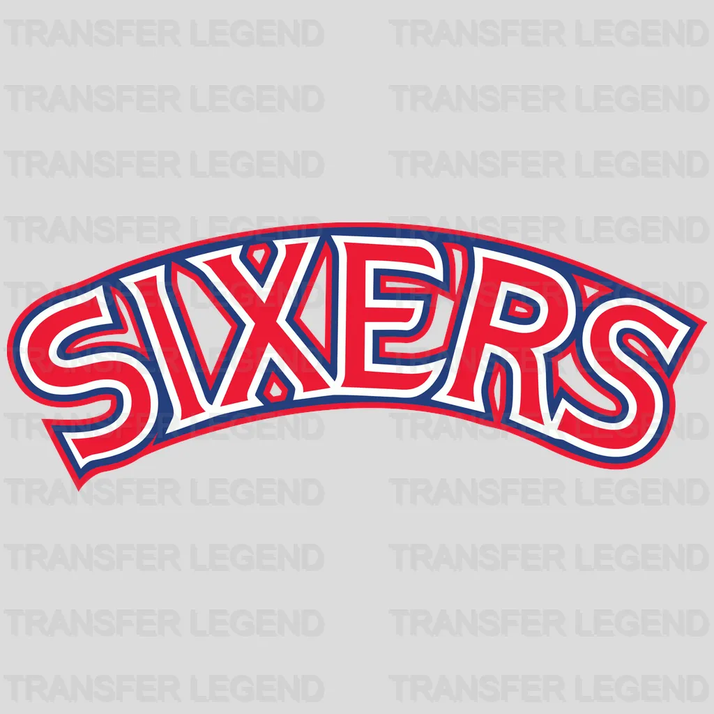 Philadelphia 76ers Curved SIXERS Wordmark NBA Design - DTF Heat Transfer