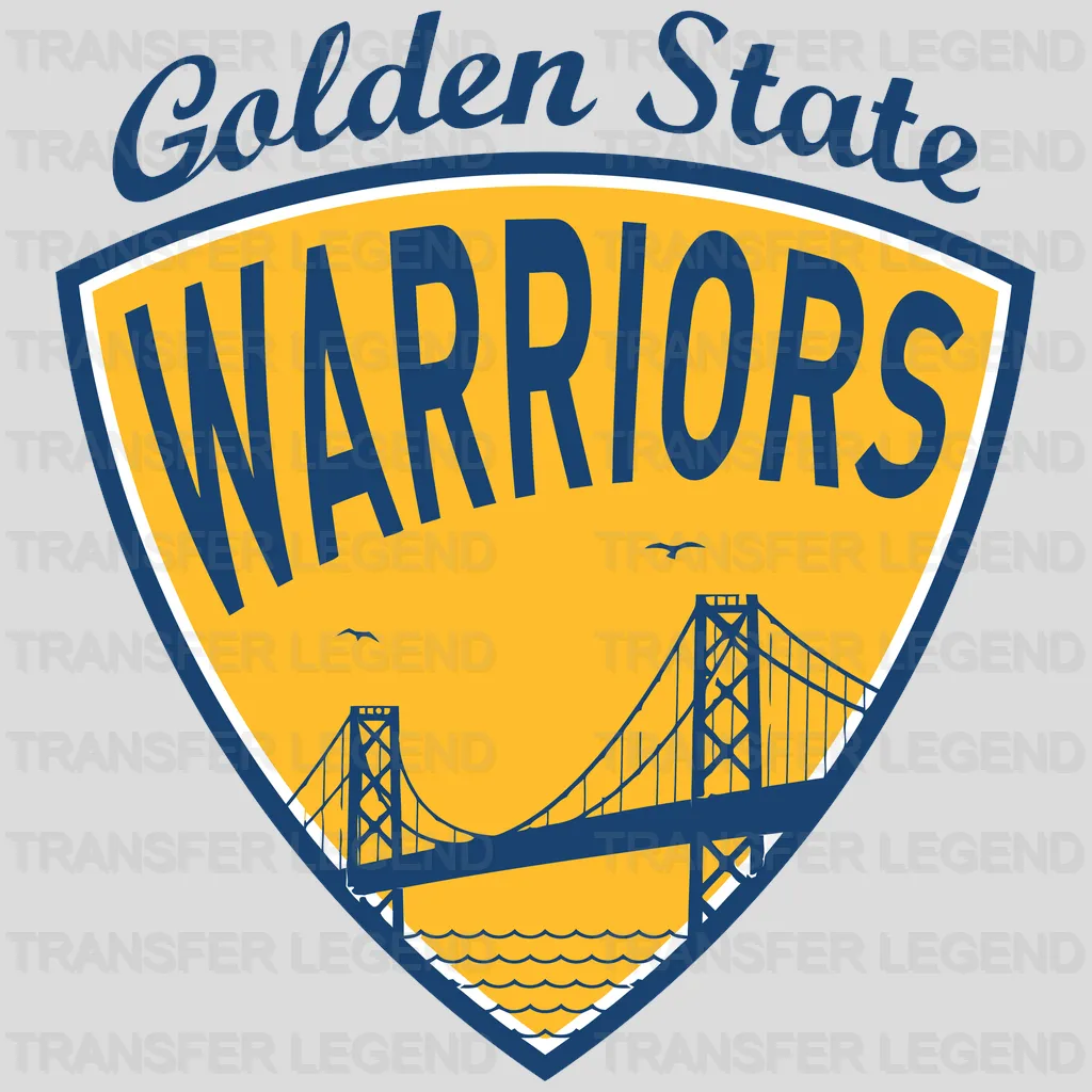 Golden State Warriors Shield Badge with Bridge NBA Design - DTF Heat Transfer