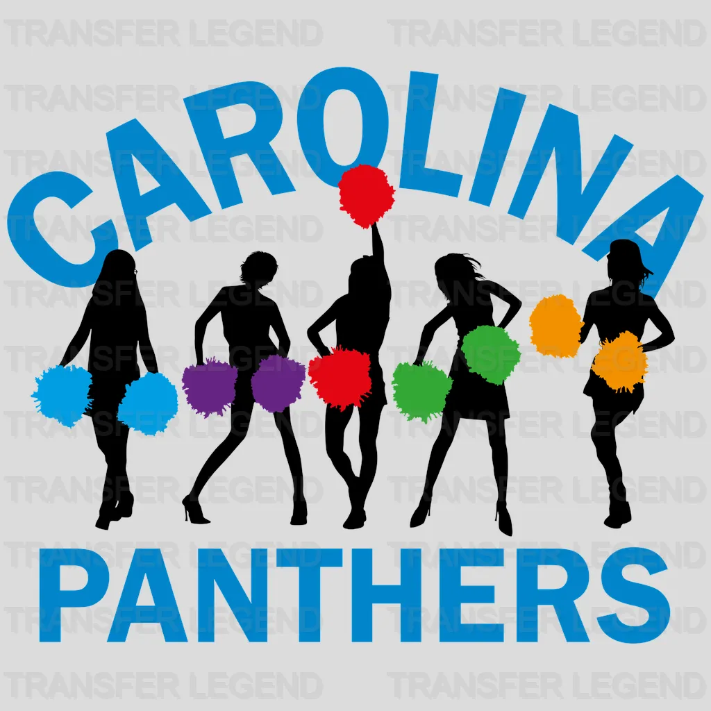Carolina Panthers Dot Pattern Wordmark NFL Design - DTF Heat Transfer