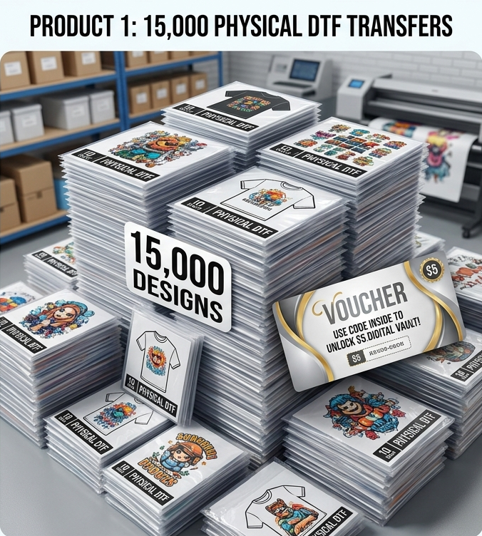 The Ultimate 15,000 Physical 10" DTF Transfer Pack (Includes Store-Ready Digital Voucher)