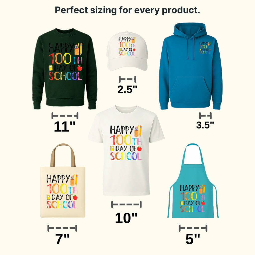 Happy 100th Day Of School Design - DTF heat transfer - transferlegend